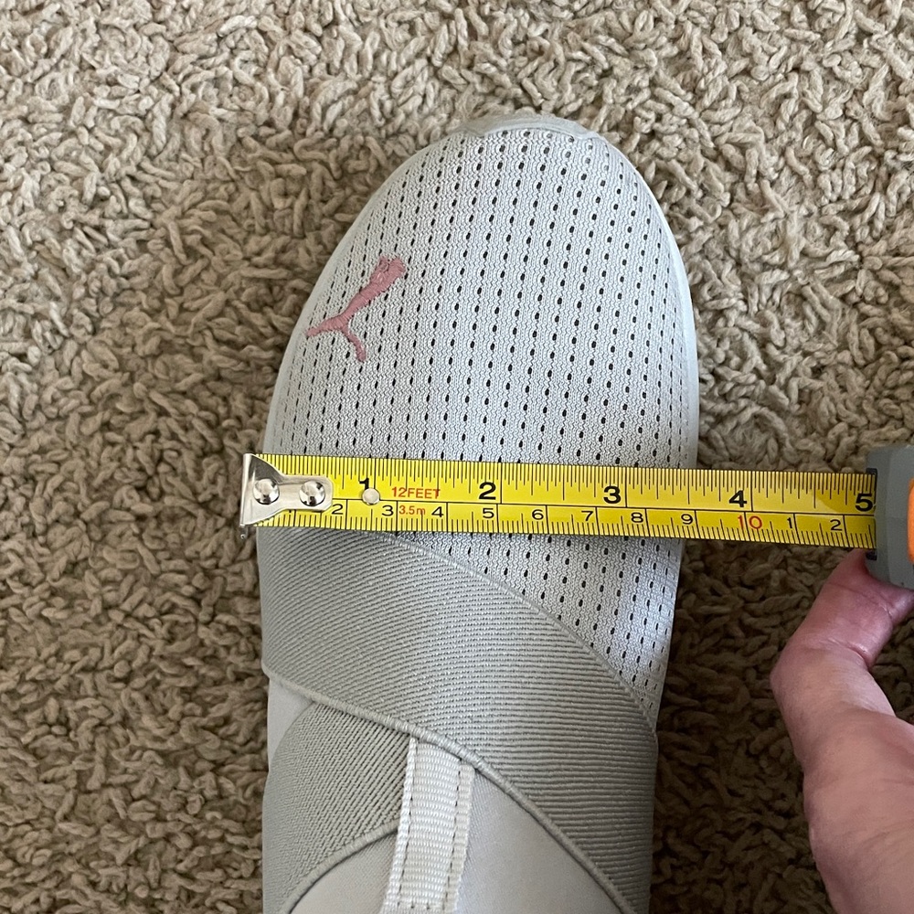 PUMA Women's Light Gray and Pink Slip-On Sneakers - Picture 6 of 7